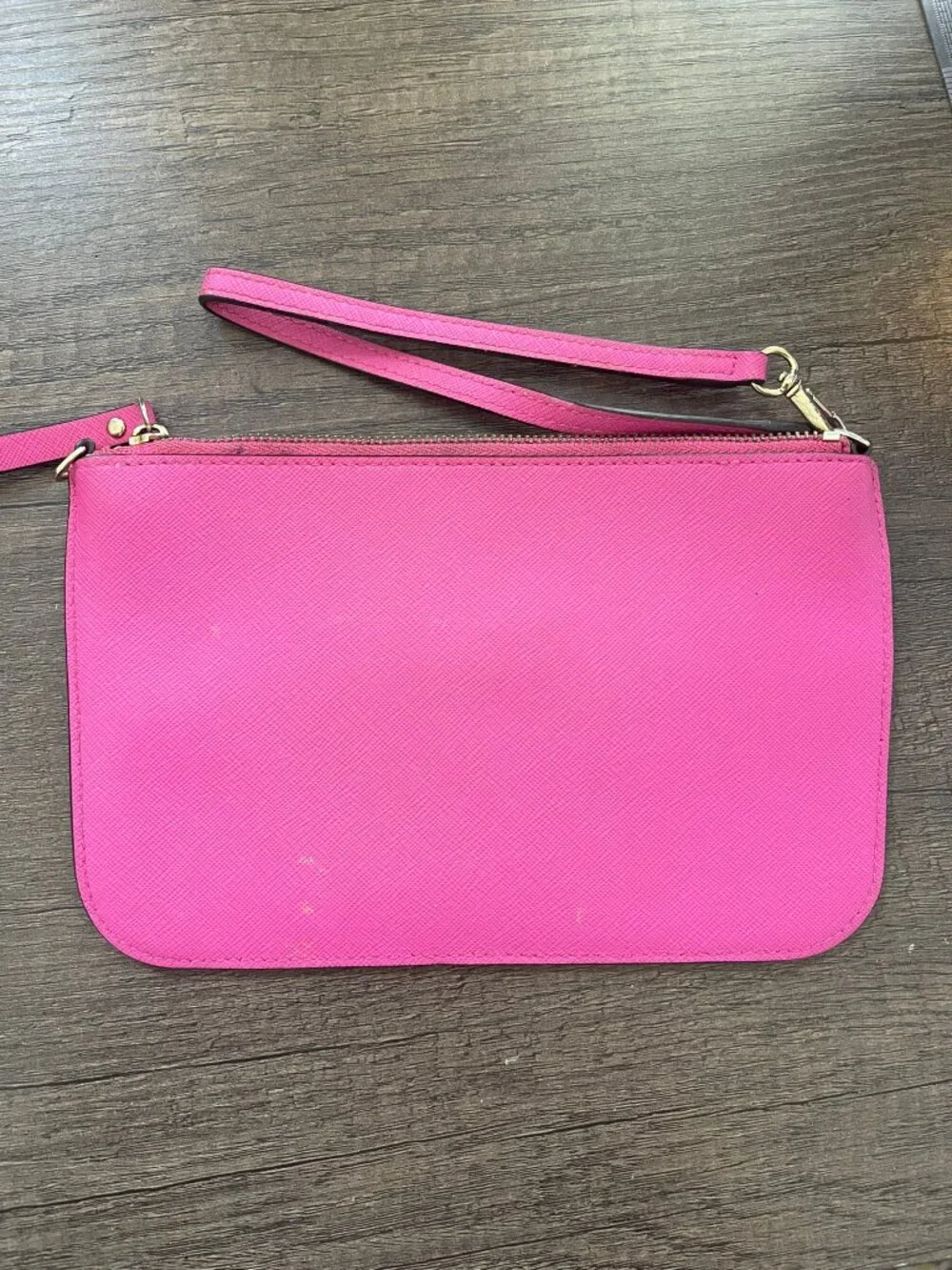 Kate Spade New York Pink Saffiano Leather Wristlet Pouch